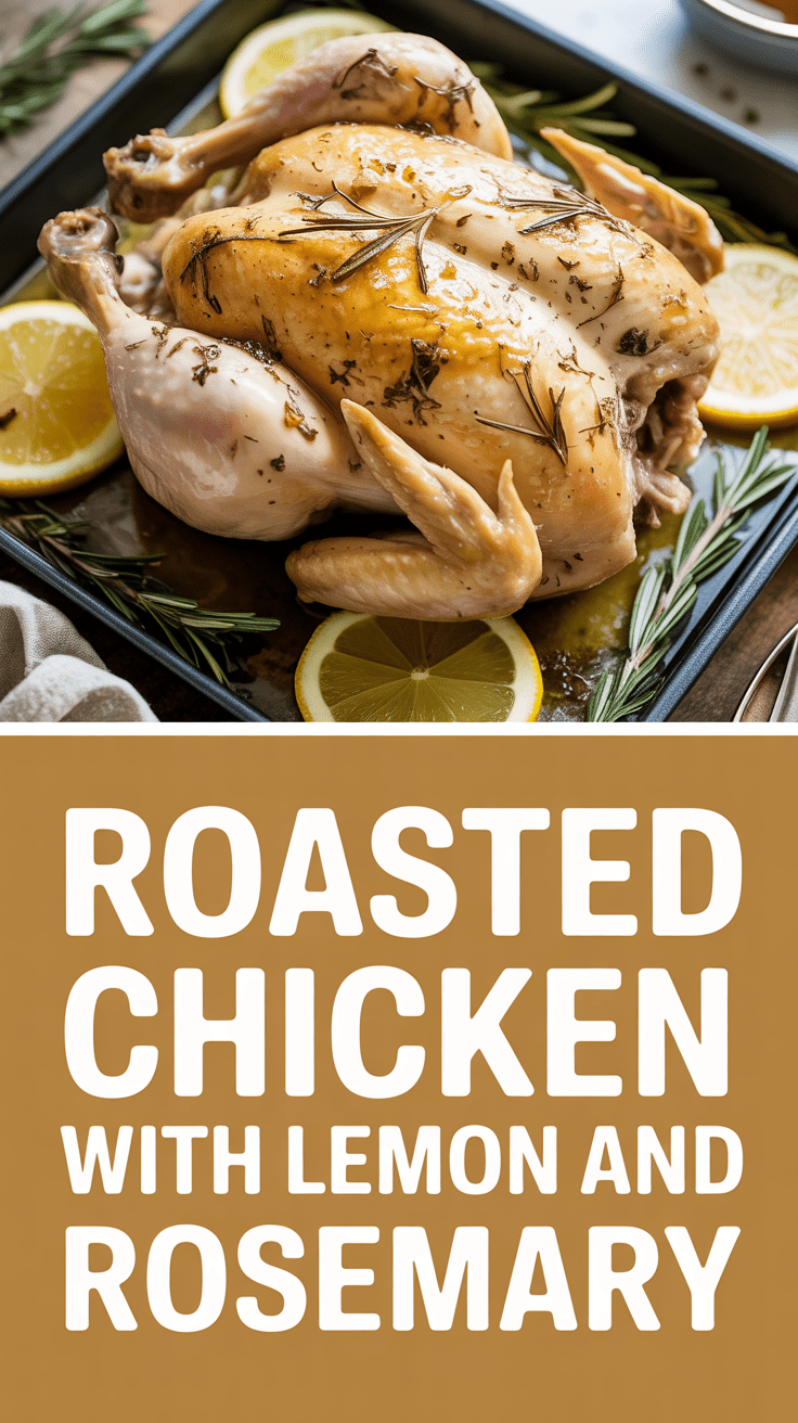 Roasted chicken with lemon and rosemary