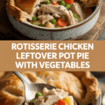 Rotisserie chicken leftover pot pie with vegetables