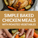 Simple baked chicken meals with roasted vegetables