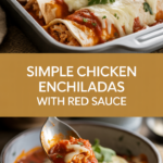 Simple chicken enchiladas with red sauce
