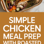 Simple chicken meal prep with roasted vegetables and brown rice