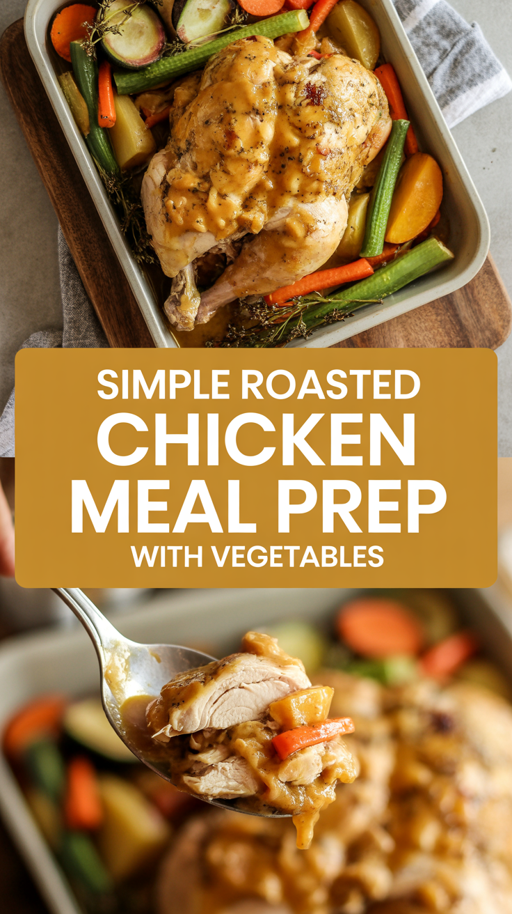 Simple roasted chicken meal prep with vegetables