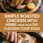Simple roasted chicken with herbs from your diy chicken coop eggs