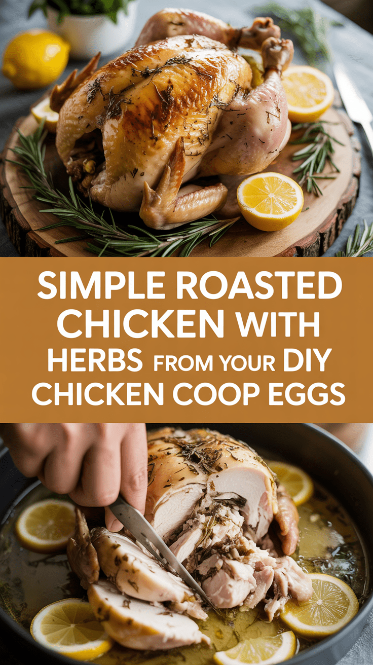 Simple roasted chicken with herbs from your diy chicken coop eggs