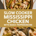 Slow Cooker Mississippi Chicken with Ranch and Pepperoncini