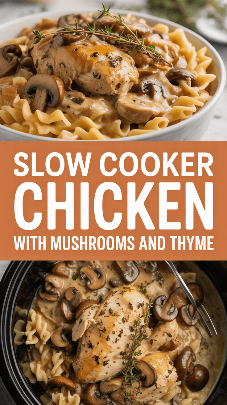 Slow cooker chicken with mushrooms and thyme