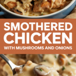 Smothered chicken with mushrooms and onions