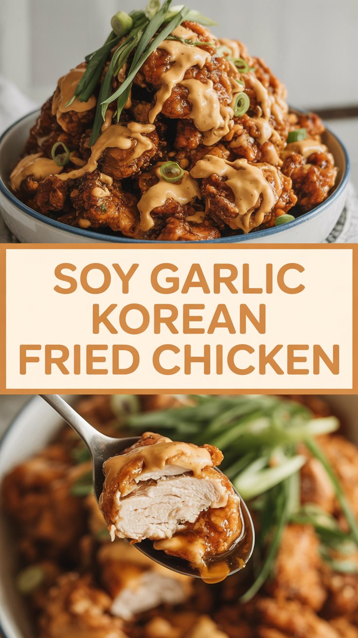 Soy Garlic Korean Fried Chicken with Scallions