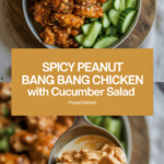 Spicy Peanut Bang Bang Chicken with Cucumber Salad