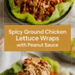 Spicy ground chicken lettuce wraps with peanut sauce Spicy ground chicken lettuce wraps with peanut sauce