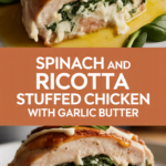 Spinach and Ricotta Stuffed Chicken with Garlic Butter