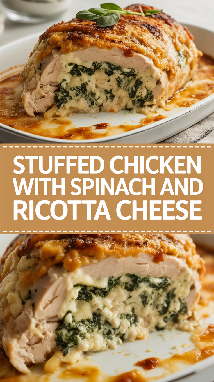 Stuffed chicken with spinach and ricotta cheese