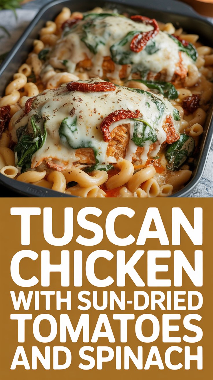 Tuscan chicken with sun-dried tomatoes and spinach