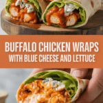 Buffalo Chicken Wraps with Blue Cheese and Lettuce