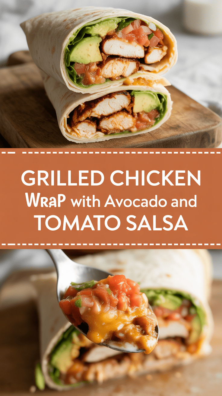 Grilled Chicken Wrap with Avocado and Tomato Salsa