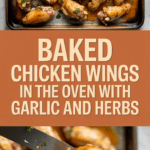 Baked chicken wings in the oven with garlic and herbs