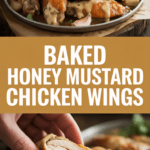 Baked honey mustard chicken wings with garlic and herbs