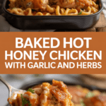 Baked hot honey chicken with garlic and herbs