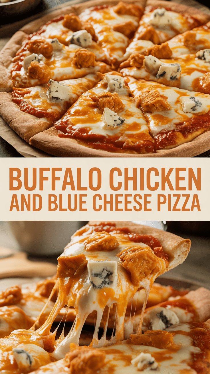 Buffalo Chicken and Blue Cheese Pizza