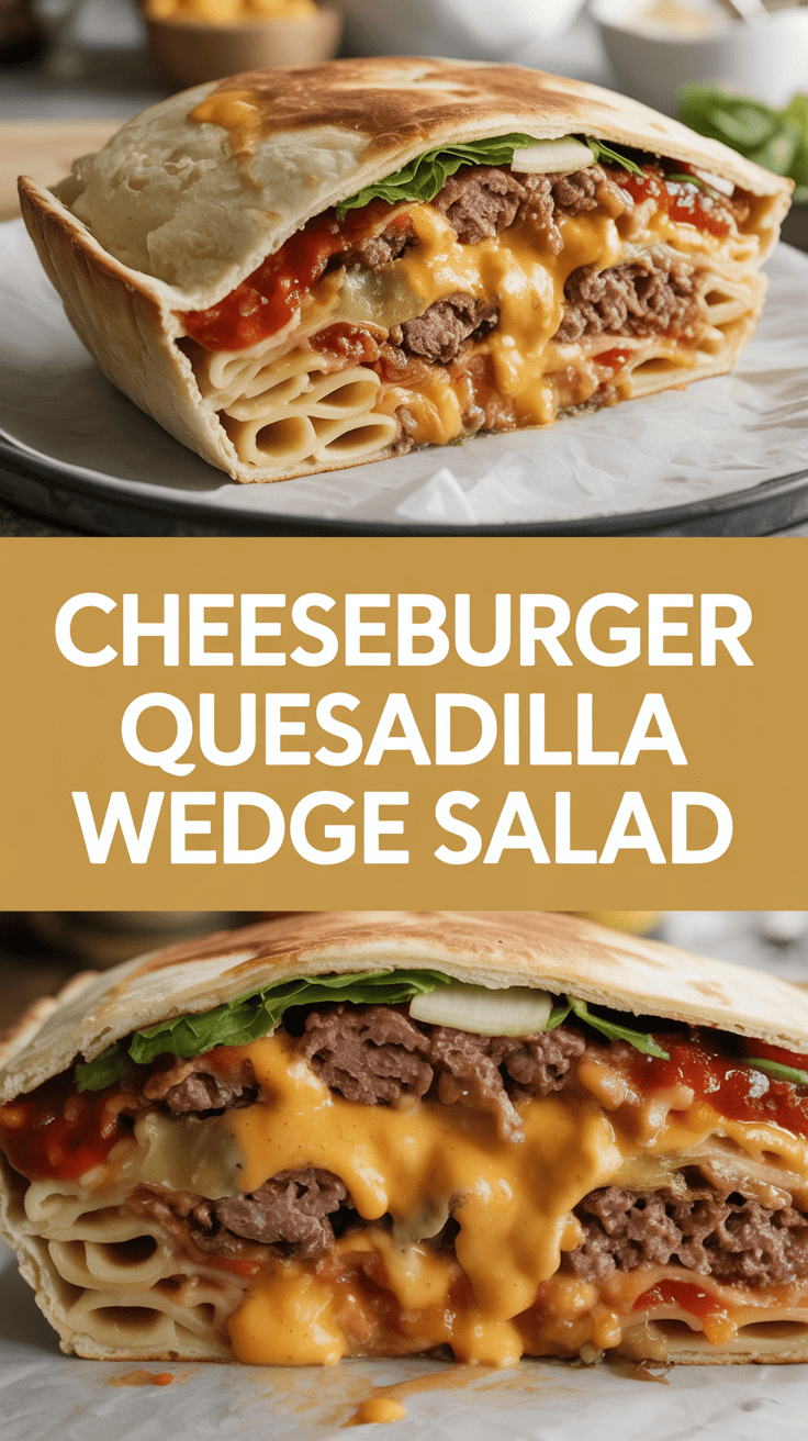Cheeseburger Quesadillas Wedge Salad