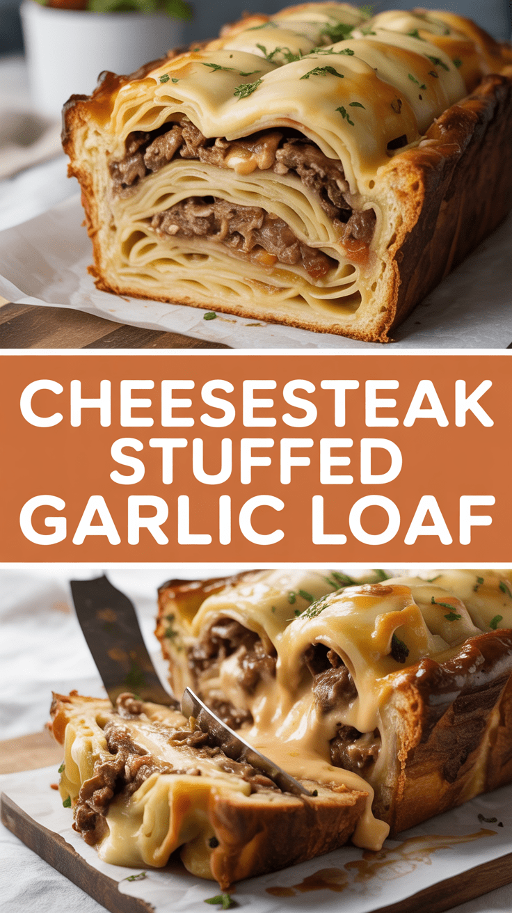 Cheesesteak Stuffed Garlic Loaf