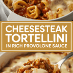Cheesesteak Tortellini In Rich Provolone Sauce