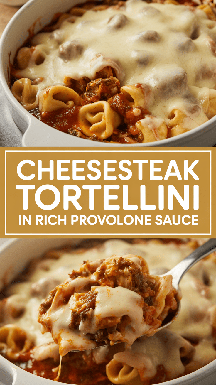 Cheesesteak Tortellini In Rich Provolone Sauce