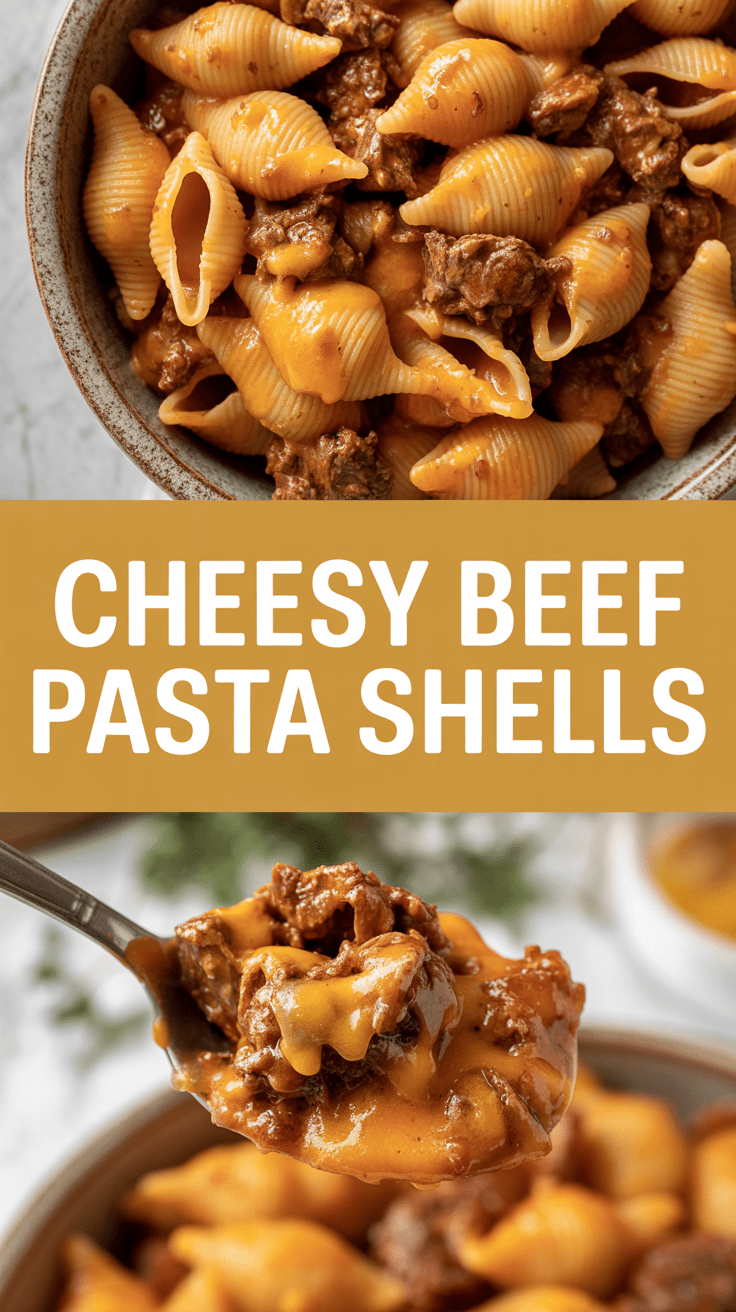 Cheesy Beef Pasta Shells