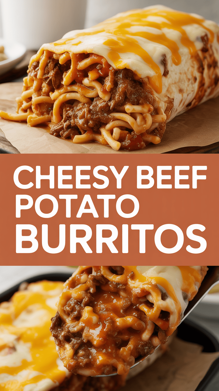 Cheesy Beef Potato Burritos