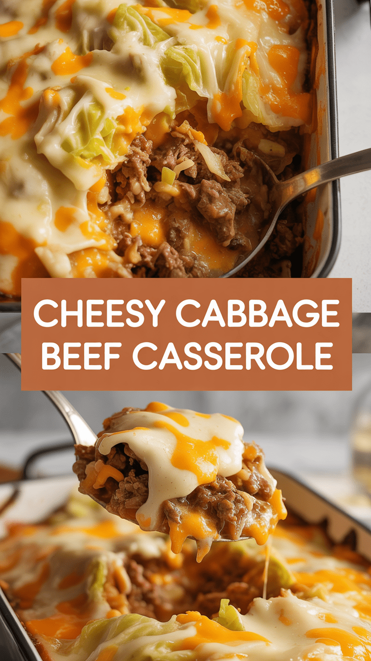 Cheesy Cabbage Beef Casserole