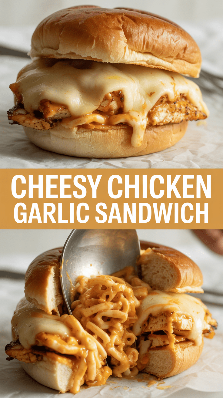 Cheesy Chicken Garlic Sandwich