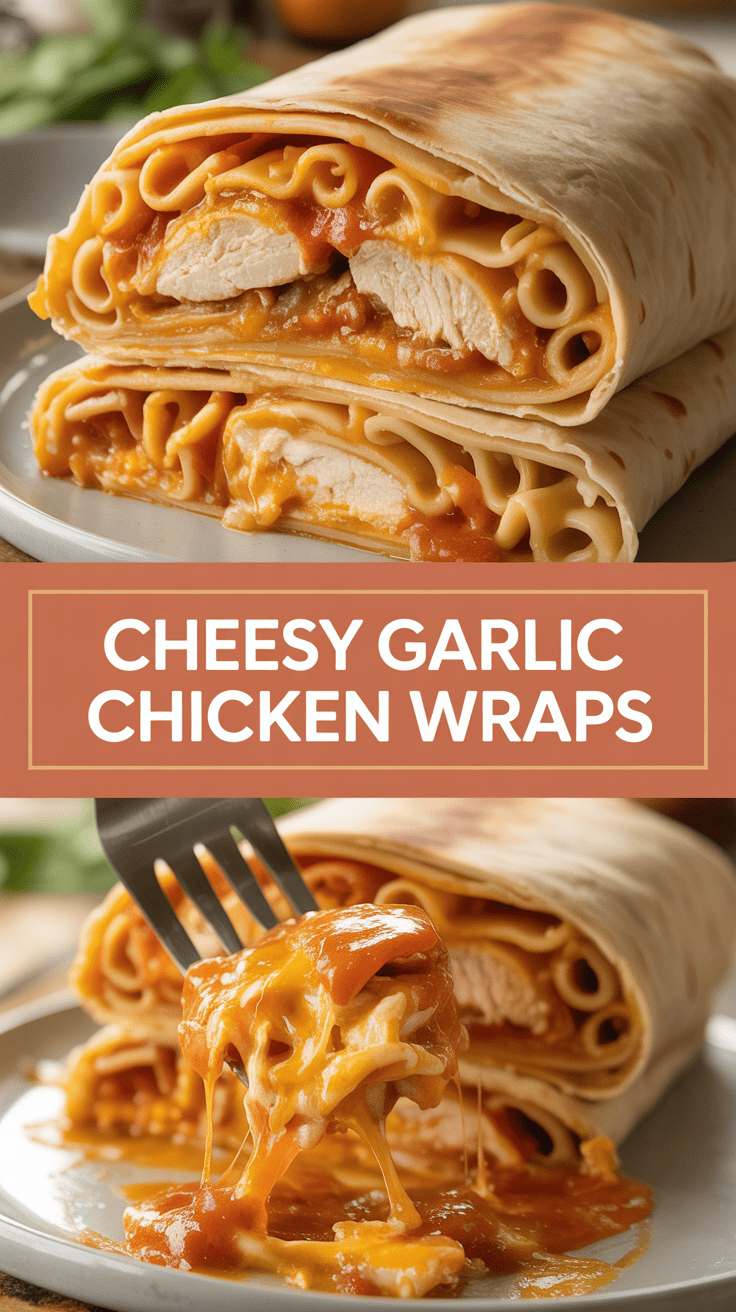Cheesy Garlic Chicken Wraps