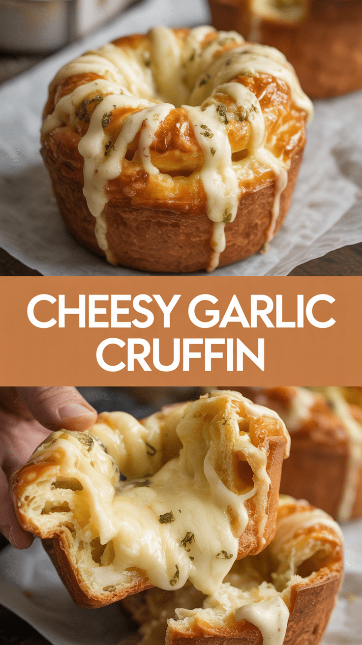 Cheesy Garlic Cruffin