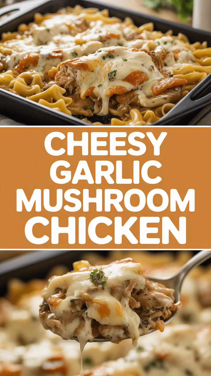Cheesy Garlic Mushroom Chicken