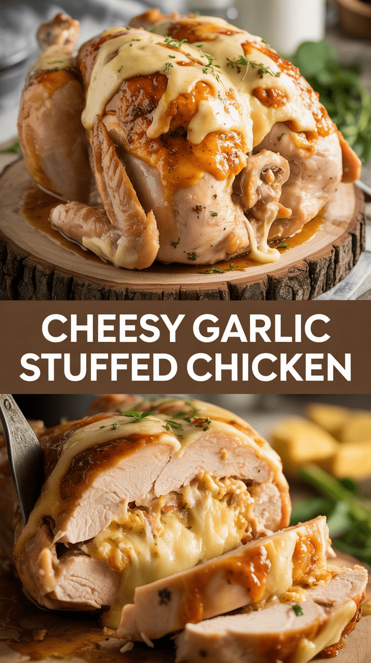Cheesy Garlic Stuffed Chicken