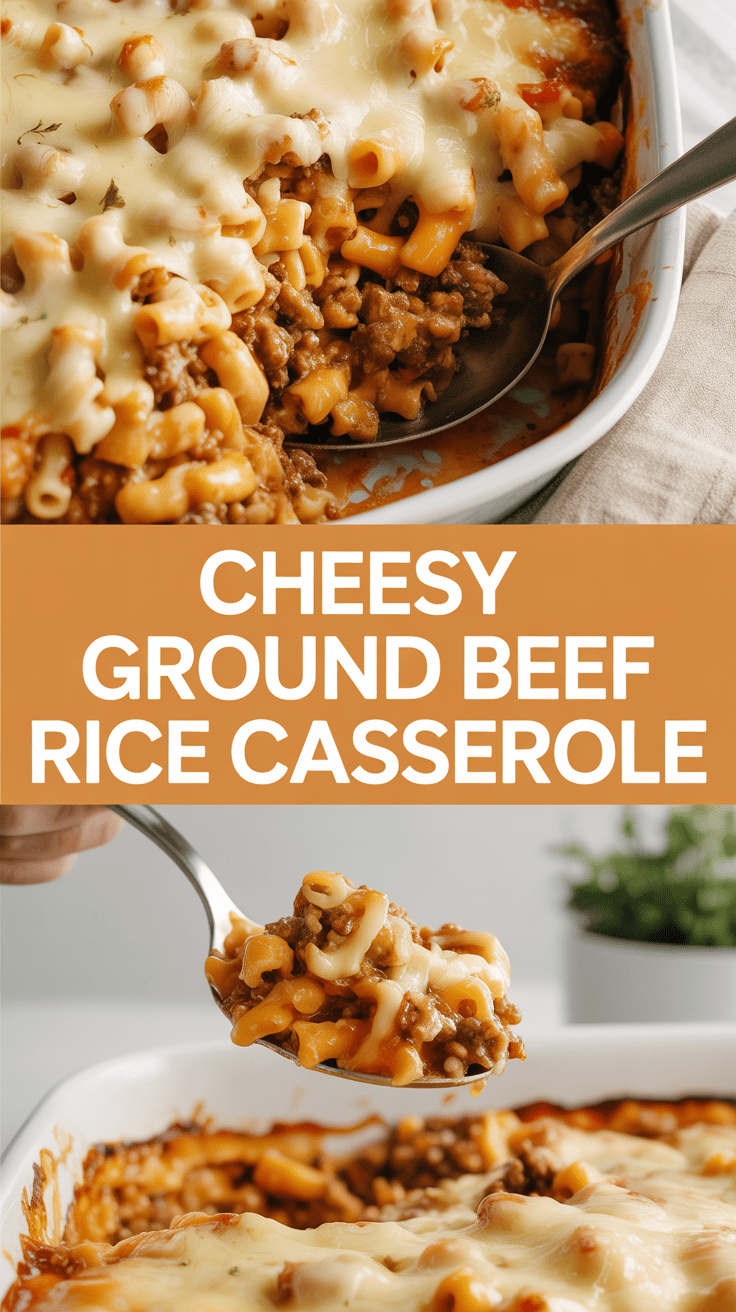 Cheesy Ground Beef Rice Casserole