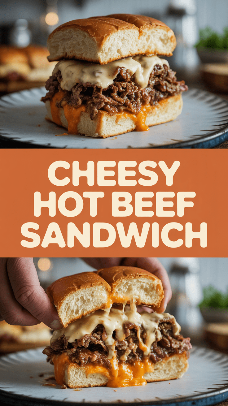 Cheesy Hot Beef Sandwich