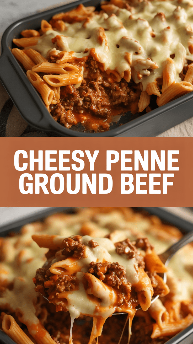 Cheesy Penne Ground Beef