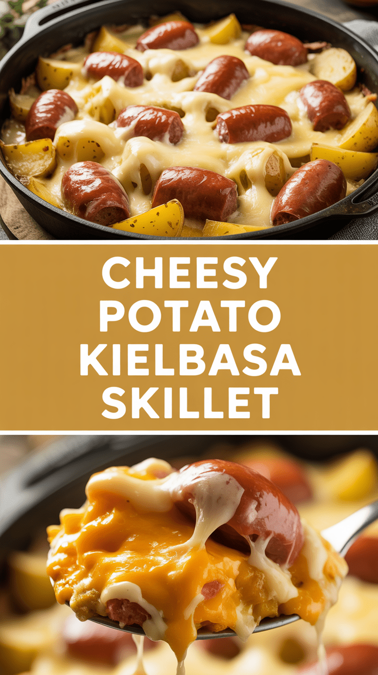 Cheesy Potato Kielbasa Skillet