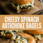 Cheesy Spinach Artichoke Bagels