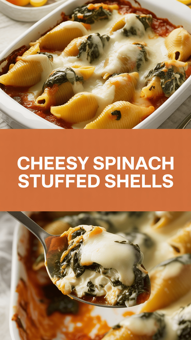 Cheesy Spinach Stuffed Shells