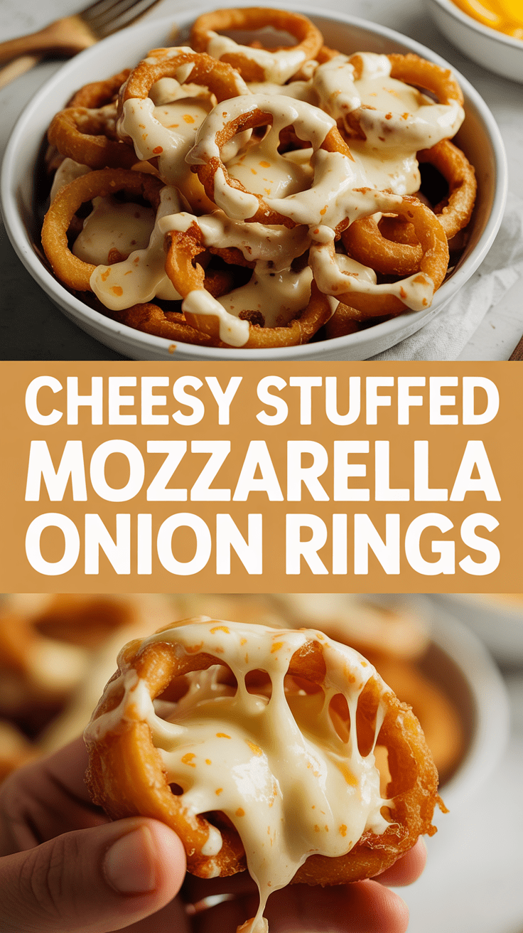 Cheesy Stuffed Mozzarella Onion Rings