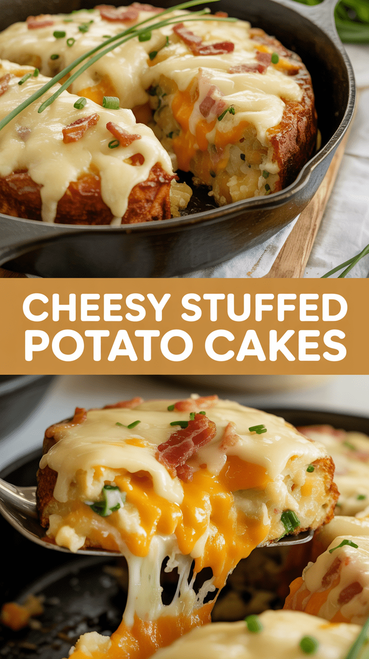 Cheesy Stuffed Potato Cakes