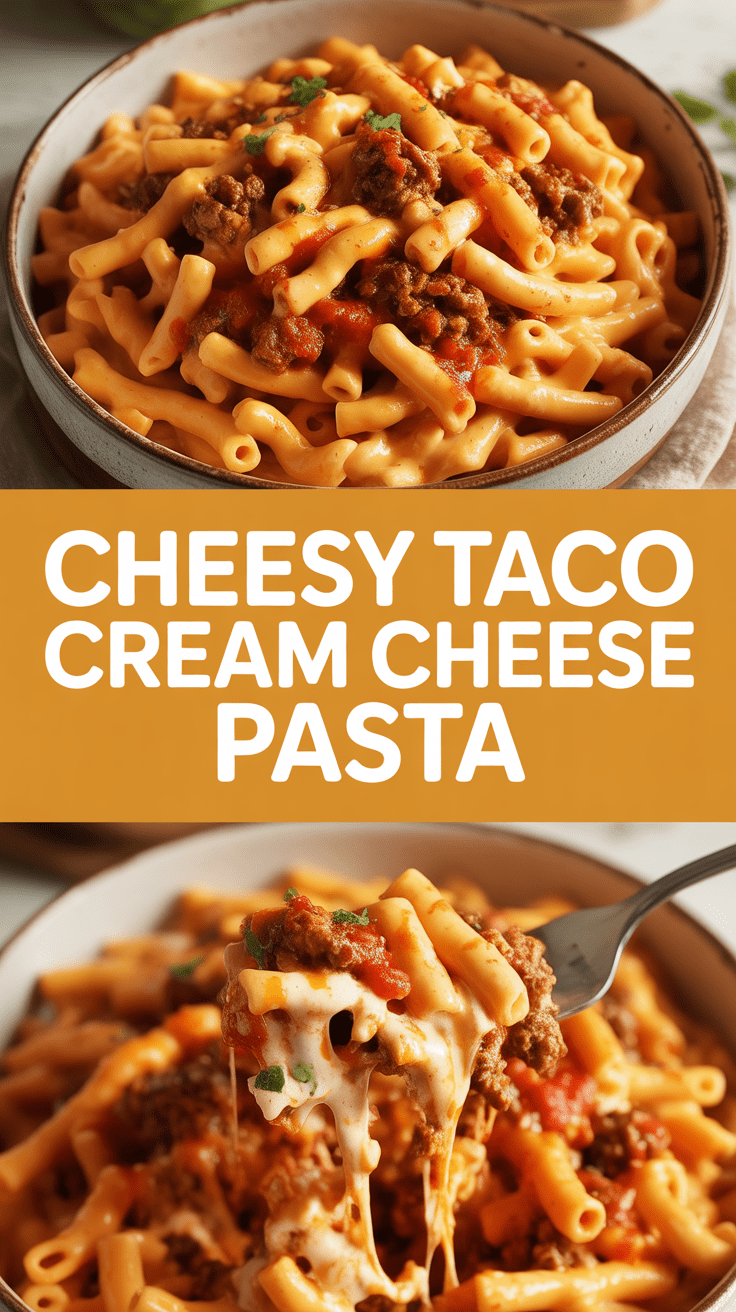 Cheesy Taco Cream Cheese Pasta