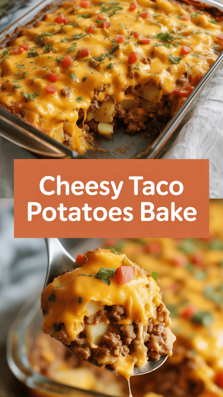 Cheesy Taco Potatoes Bake