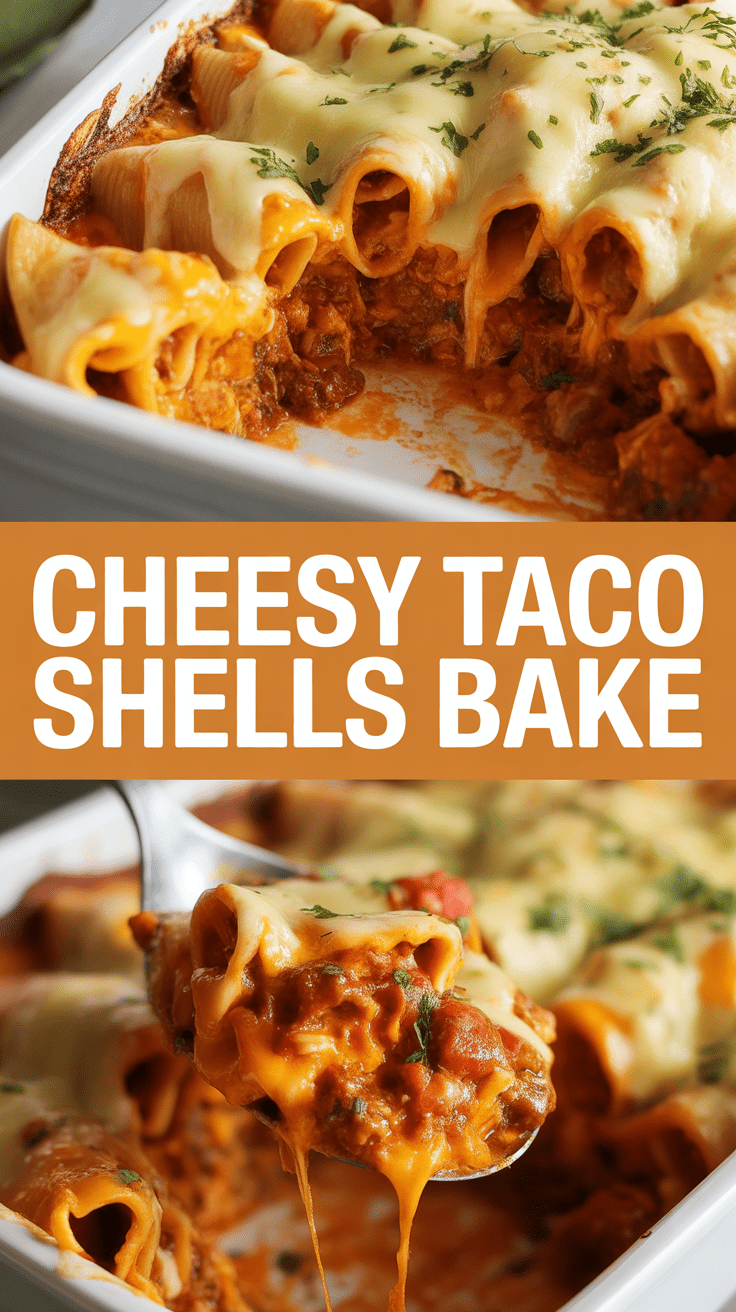 Cheesy Taco Shells Bake