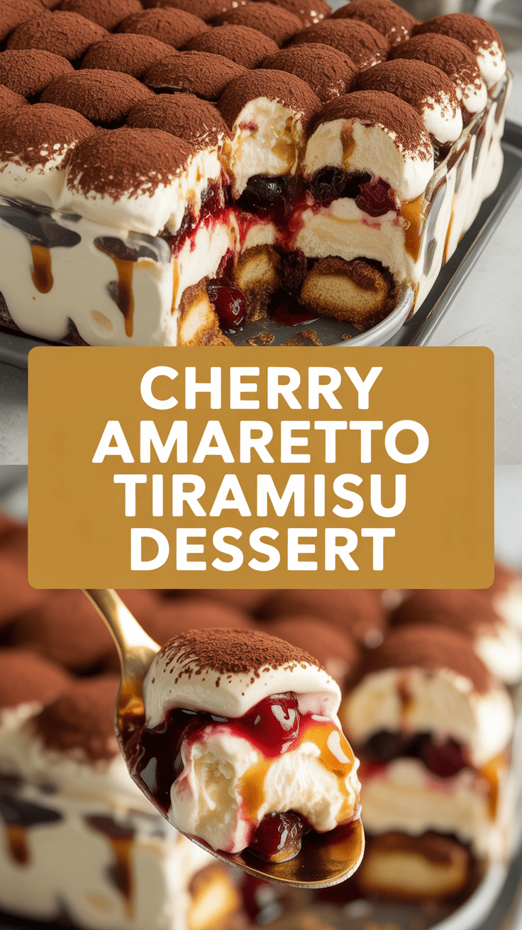 Cherry Amaretto Tiramisu Dessert