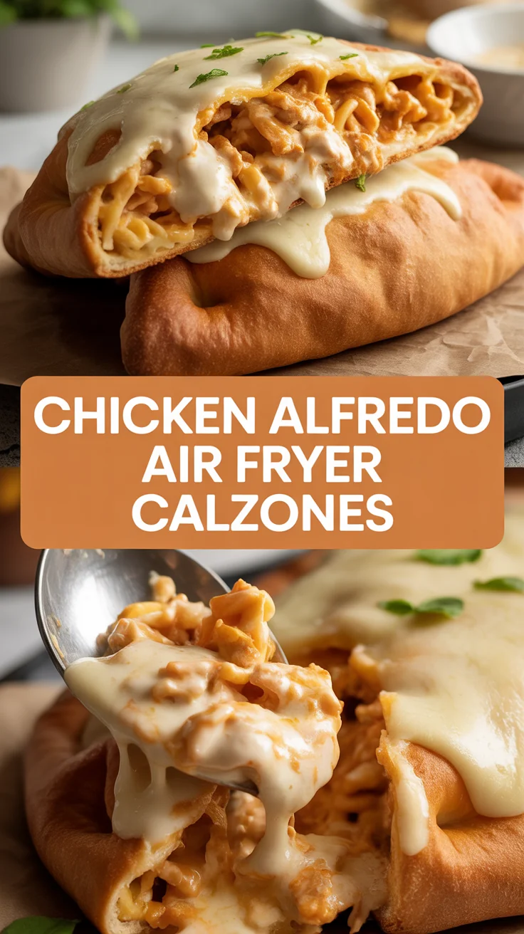 Chicken Alfredo Air Fryer Calzones