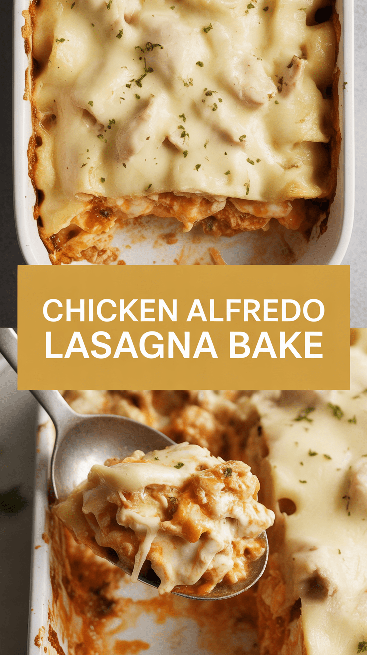 Chicken Alfredo Lasagna Bake