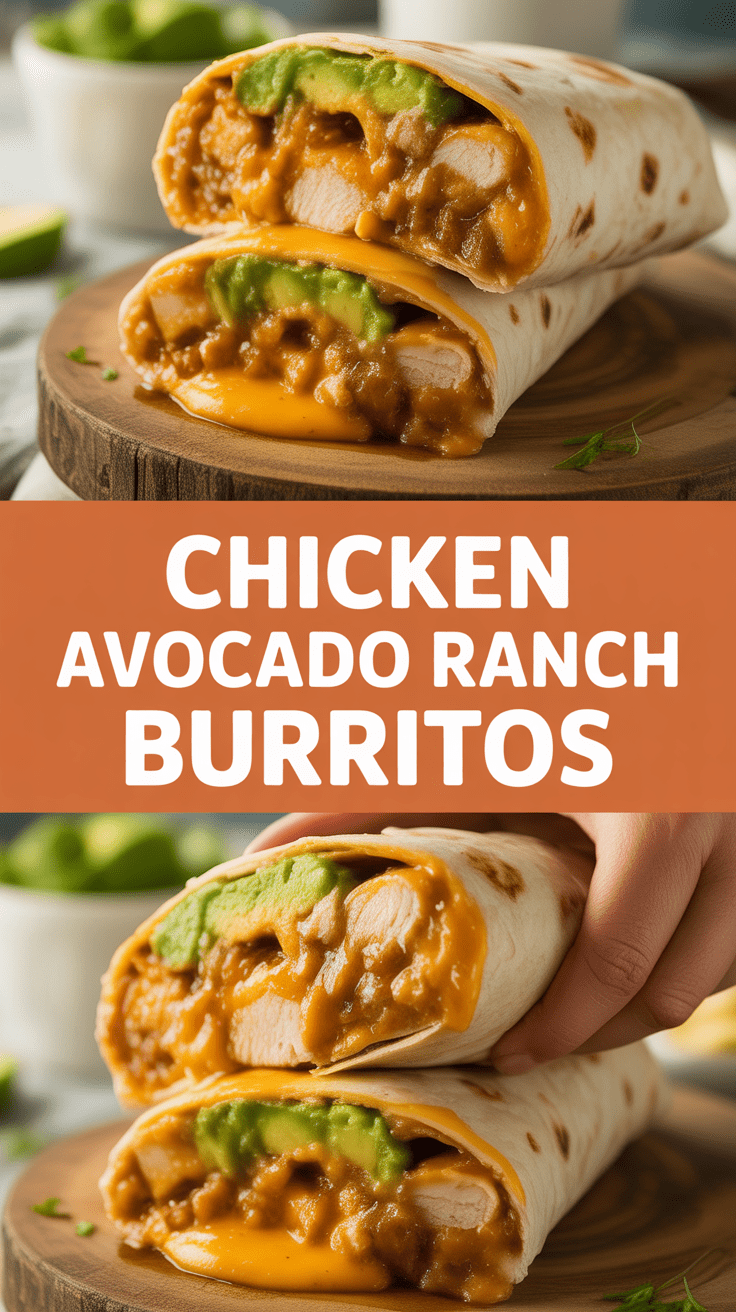 Chicken Avocado Ranch Burritos